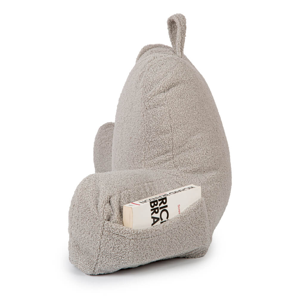 Flumi-skaitymo-pagalve-for-Adults-with-Armrests-and-Pockets-Boucle-grey-2