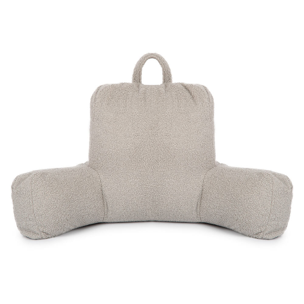 Flumi-skaitymo-pagalve-for-Adults-with-Armrests-and-Pockets-Boucle-grey