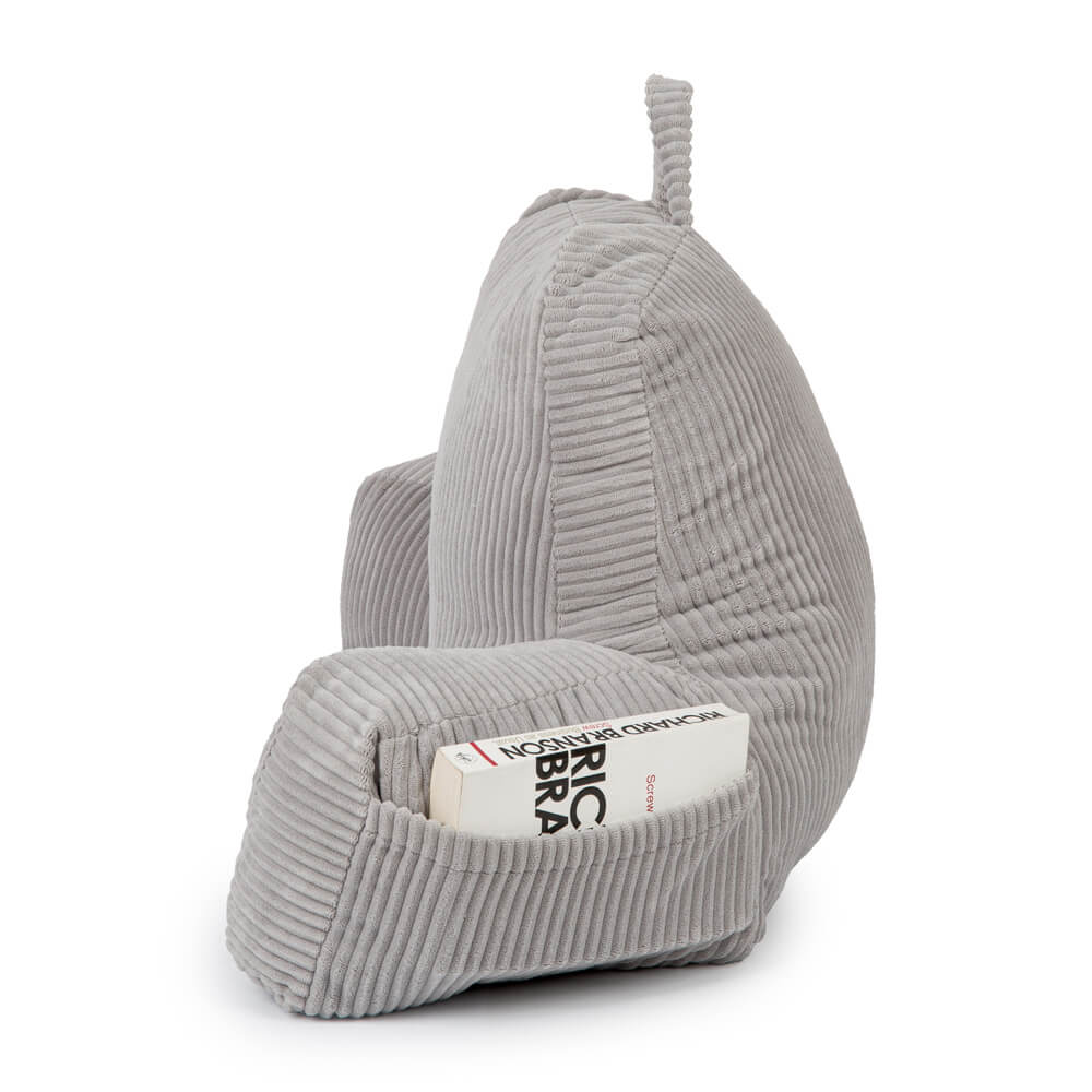 Flumi-skaitymo-pagalve-for-Adults-with-Armrests-and-Pockets-Corduroy-grey-2