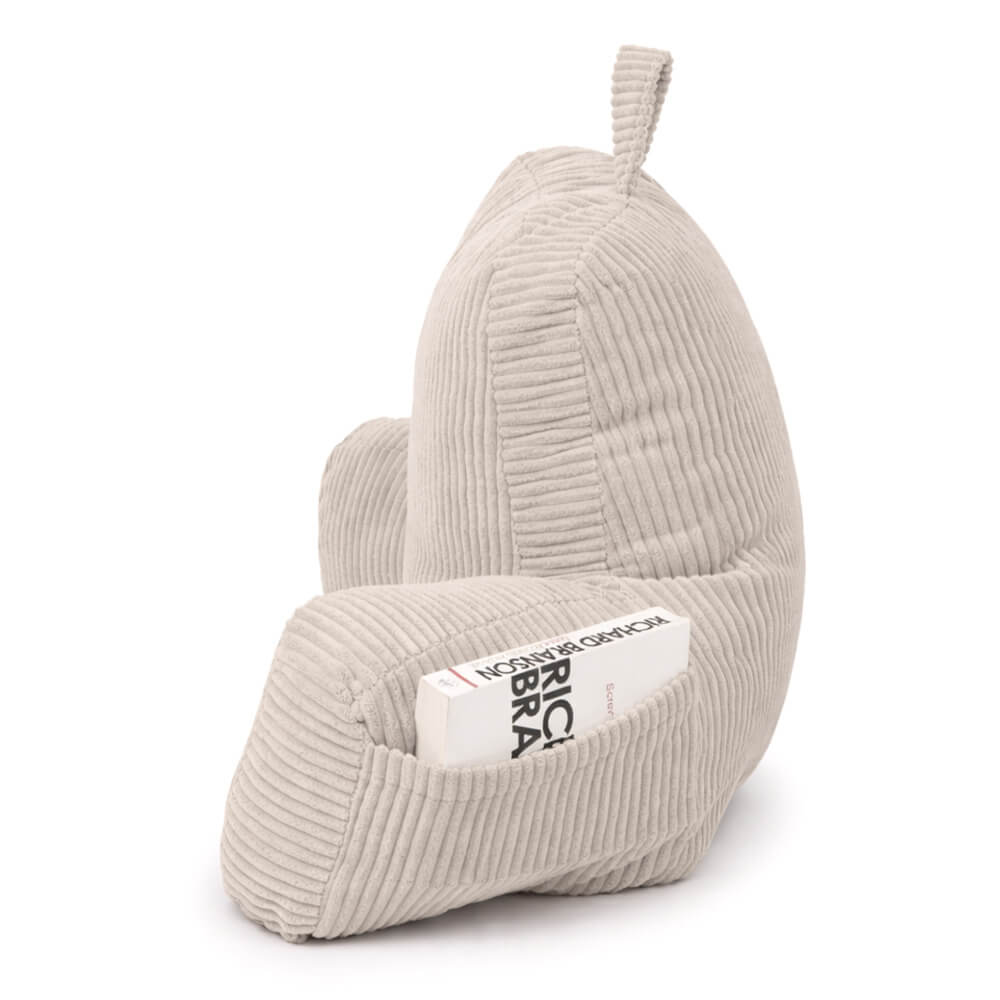 Flumi-skaitymo-pagalve-with-Armrests-and-Pockets-Corduroy-beige-1