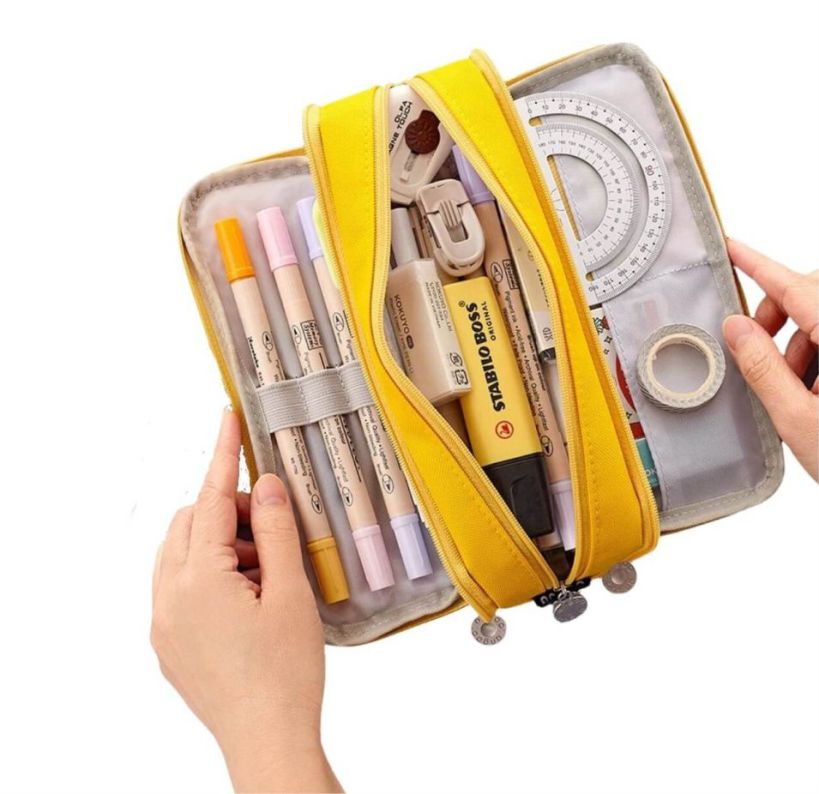 School-pencil-triple-sachet-make-up-bag-3-in-1-yellow-95574