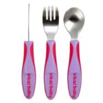 VITAL BABY 12+ mėn. įrankių komplektas NOURISH Big Kid Cutlery Fizz, rožinis