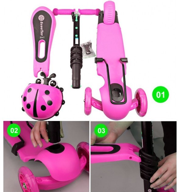 paspirtukas-boruzele-scooter-3in1-rozinis2