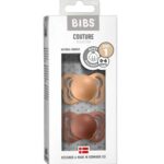 BIBS 0-6 mėn. čiulptukai COUTURE, 2 vnt., Peach/Woodchuck