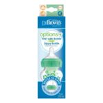 DR. BROWN'S OPTIONS+ 270 ml pereinamasis buteliukas plačiu kakleliu + silikoninis snapelis, žalias