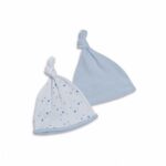 BABY TOWN 0-6 mėn. kepurytės KNOT BLUE, 2 vnt.