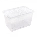 BRANQ 55L plastikinė dėžė su ratukais Jasmine (skaidri)