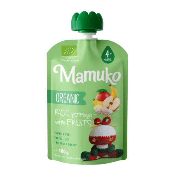 MAMUKO ekologiška ryžių košė su vaisiais