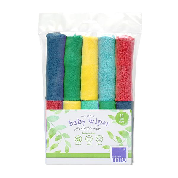 BAMBINO MIO daugkartinės kūdikių servetėlės, 10 vnt. RAINBOW